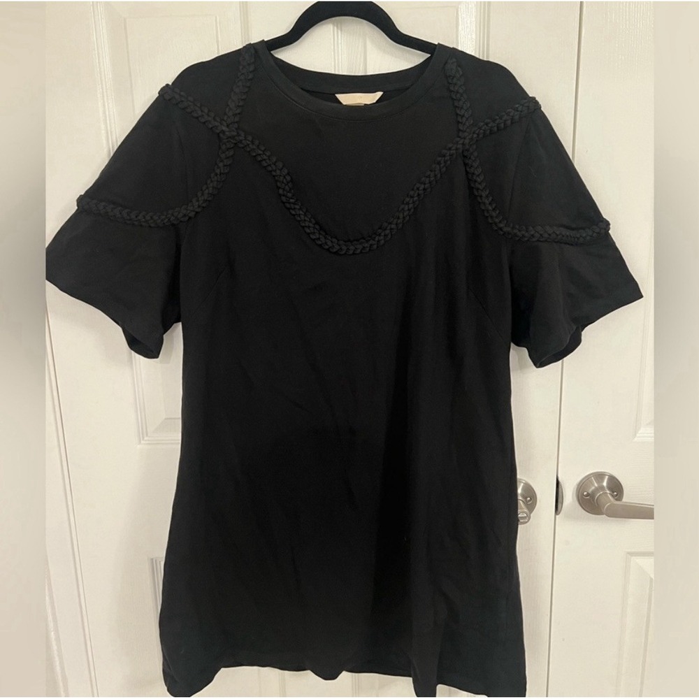 H&M Black Mini Dress with Braided Trim